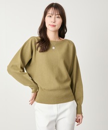 ドルマンボートネックニット