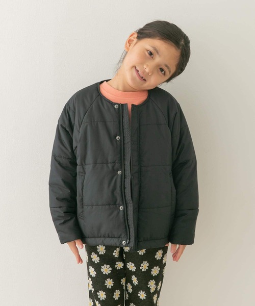 URBAN RESEARCH DOORS(アーバンリサーチドアーズ)の「『洗濯可/撥水』マフラー付き中綿ノーカラージャケット(KIDS)(その他アウター・キッズ・ミント/ブラック・135/120/105)」の6枚目の写真