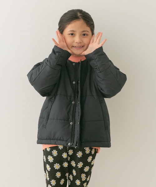 URBAN RESEARCH DOORS(アーバンリサーチドアーズ)の「『洗濯可/撥水』マフラー付き中綿ノーカラージャケット(KIDS)(その他アウター・キッズ・ミント/ブラック・135/120/105)」の7枚目の写真