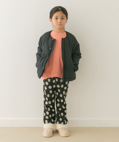 URBAN RESEARCH DOORS(アーバンリサーチドアーズ)の「『洗濯可/撥水』マフラー付き中綿ノーカラージャケット(KIDS)(その他アウター・キッズ・ミント/ブラック・135/120/105)」の9枚目の写真