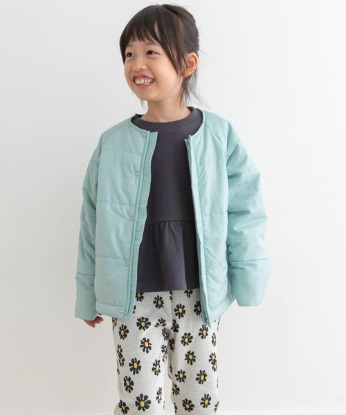 URBAN RESEARCH DOORS(アーバンリサーチドアーズ)の「『洗濯可/撥水』マフラー付き中綿ノーカラージャケット(KIDS)(その他アウター・キッズ・ミント/ブラック・135/120/105)」の16枚目の写真