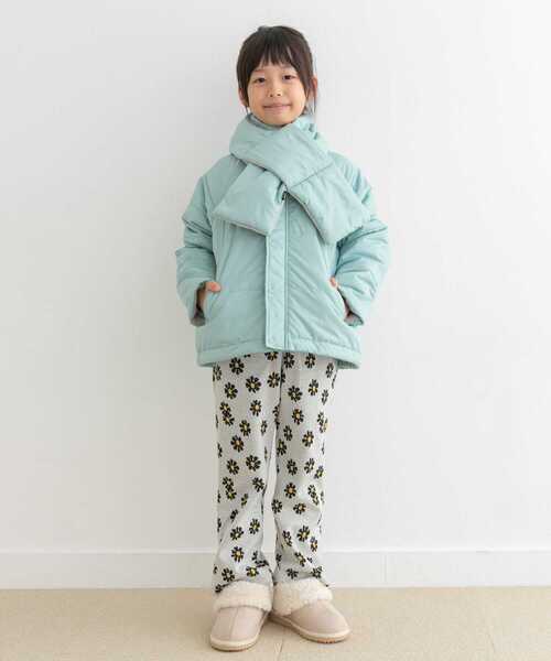 URBAN RESEARCH DOORS(アーバンリサーチドアーズ)の「『洗濯可/撥水』マフラー付き中綿ノーカラージャケット(KIDS)(その他アウター・キッズ・ミント/ブラック・135/120/105)」の21枚目の写真