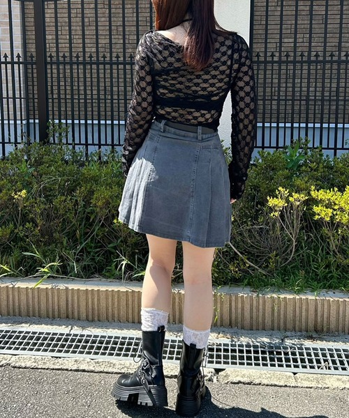 DearMyLoveRose(ディアマイラブローズ)の「厚底レースアップWベルトブーツ(ブーツ・レディース・ブラック系その他/ブラック・22.5cm/23cm/23.5cm/24cm/24.5cm)」の4枚目の写真