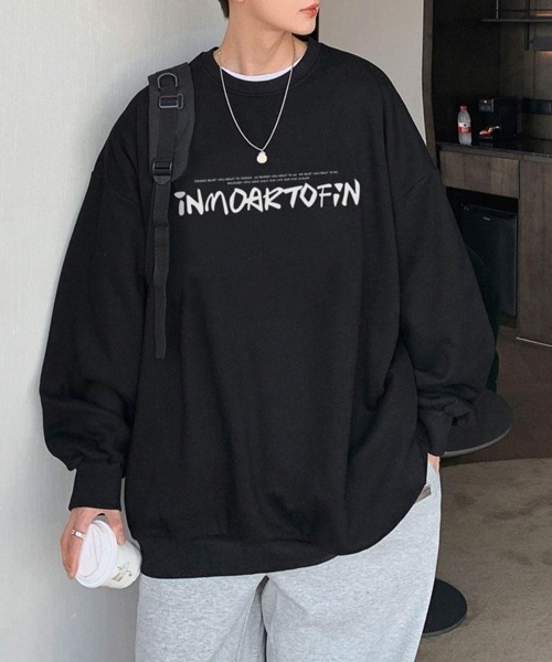 NOWLE（ノウル）の「【NOWLE】ルーズシルエット フロントロゴ 裏起毛 スウェット/トレーナー（スウェット・メンズ・ホワイト/グレー/ブラウン/ブラック/ダークグレー・MEDIUM/LARGE/X-LARGE）」の16枚目の写真