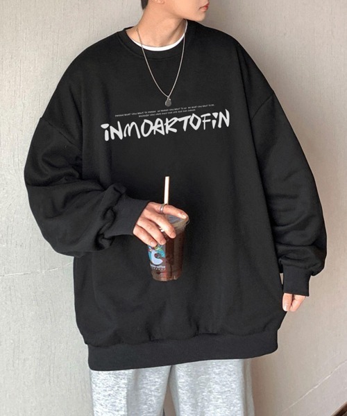 NOWLE（ノウル）の「【NOWLE】ルーズシルエット フロントロゴ 裏起毛 スウェット/トレーナー（スウェット・メンズ・ホワイト/グレー/ブラウン/ブラック/ダークグレー・MEDIUM/LARGE/X-LARGE）」の20枚目の写真