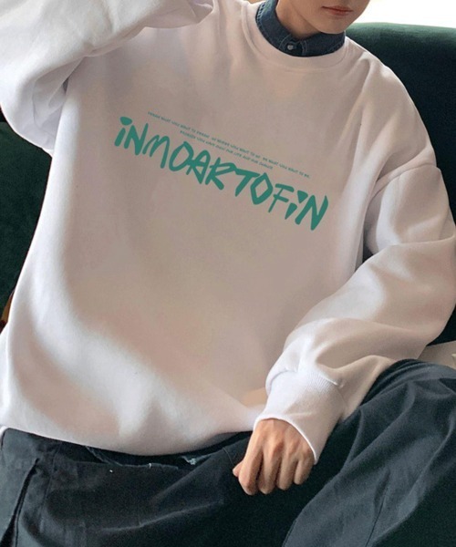 NOWLE（ノウル）の「【NOWLE】ルーズシルエット フロントロゴ 裏起毛 スウェット/トレーナー（スウェット・メンズ・ホワイト/グレー/ブラウン/ブラック/ダークグレー・MEDIUM/LARGE/X-LARGE）」の21枚目の写真