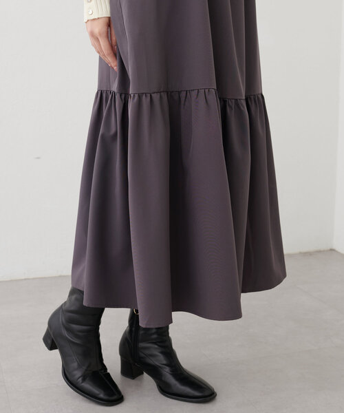 natural couture(ナチュラルクチュール)の「【mamamo】フロントシャーリングキャミワンピース(ワンピース・レディース・その他1/ブラウン/ブラック・FREE)」の13枚目の写真
