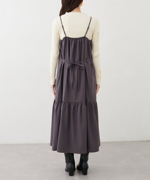 natural couture(ナチュラルクチュール)の「【mamamo】フロントシャーリングキャミワンピース(ワンピース・レディース・その他1/ブラウン/ブラック・FREE)」の16枚目の写真