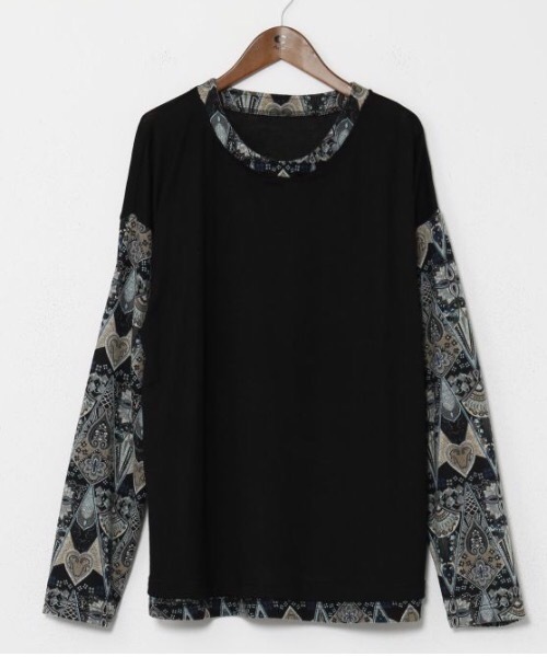 【チャイハネ】フォルセMEN'Sバイカラートップス＆インナートップス2点セット（アンサンブル）｜チャイハネ（チャイハネ）