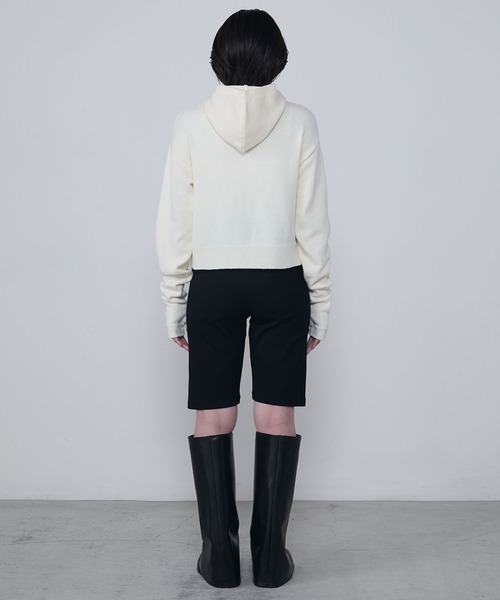 美品 enof cropped knit カシミヤ混 洗える ホワイト セーター