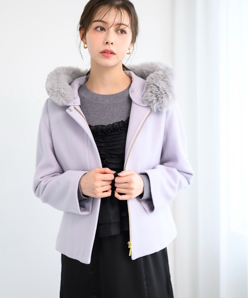 セール】フードファー付きショートコート/MM448603（その他アウター