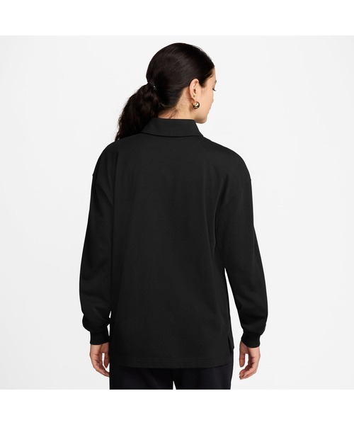 NIKE（ナイキ）の「ナイキ NIKE ナイキ  NSW エッセンシャル OS L/S ポロ（ポロシャツ・レディース・ブラウン/ブラック/ダークグリーン・M/L）」の4枚目の写真