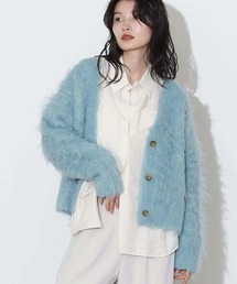 シャギーVネックカーディガン