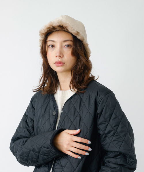 Ruben(ルーベン)の「【RUBEN】リバーシブル ファーキャップ / RUS-8282(キャップ・レディース・ブラック/アイボリー/モカ・フリー)」の4枚目の写真