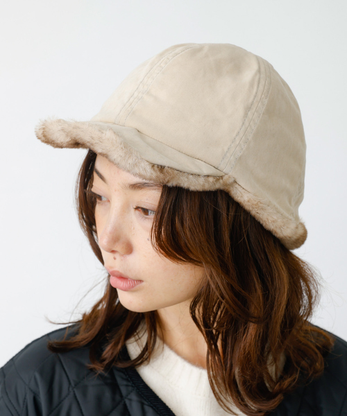 Ruben(ルーベン)の「【RUBEN】リバーシブル ファーキャップ / RUS-8282(キャップ・レディース・ブラック/アイボリー/モカ・フリー)」の6枚目の写真