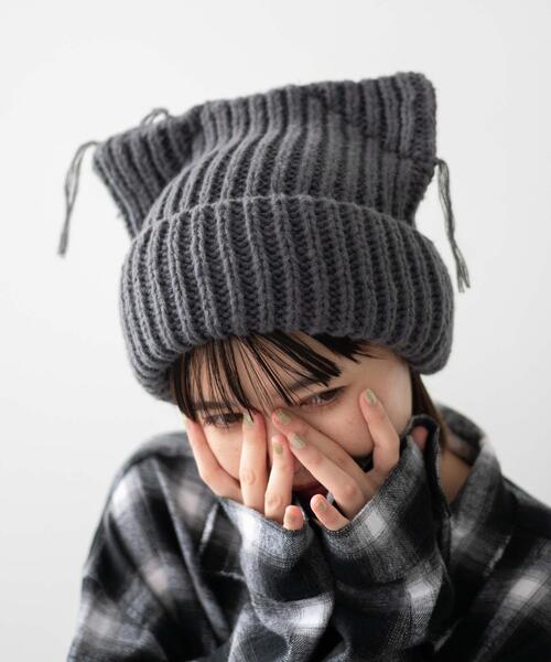 WEGO（ウィゴー）の「WEGO/ローゲージネコミミニットキャップ（ニットキャップ/ビーニー・レディース・ブラウン/レッド/ブラック/グレー・FREE）」の6枚目の写真