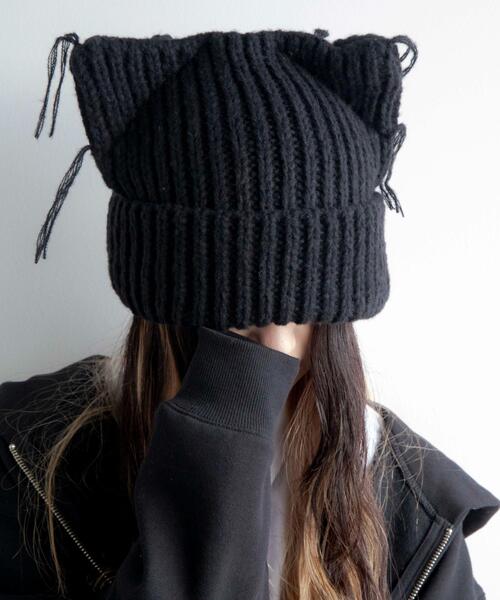 WEGO（ウィゴー）の「WEGO/ローゲージネコミミニットキャップ（ニットキャップ/ビーニー・レディース・ブラウン/レッド/ブラック/グレー・FREE）」の5枚目の写真