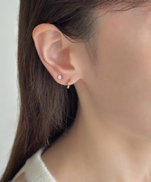 Outfitter lab（アウトフィッターラボ）の「【ステンレス】フープ×ビジューピアスセット（ピアス（両耳用））」