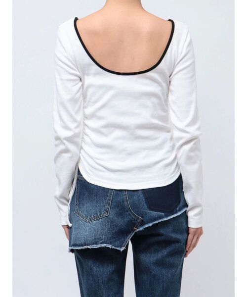 EVRIS（エヴリス）の「サイドドロストワンポイントショートトップス（Tシャツ/カットソー・レディース・ブラック/ホワイト/グレー・FREE）」の17枚目の写真
