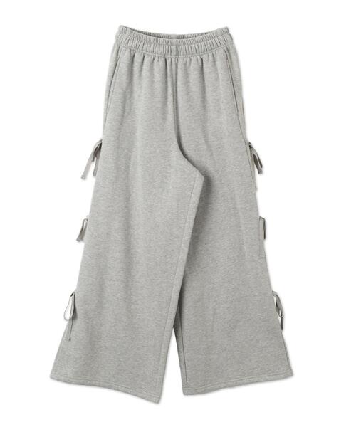 WEGO（ウィゴー）の「WEGO/裏起毛サイドリボンスウェットパンツ（スウェットパンツ・レディース・ブラック/杢グレー・FREE）」の14枚目の写真