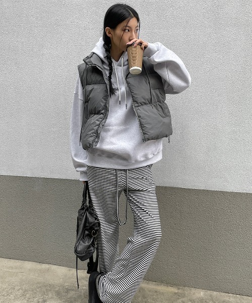 BLACKUP（ブラックアップ）の「[MADE] キリッド起毛ストライプバンディングパンツ（スウェットパンツ・レディース・グレー/ブラウン/ブラック・ONESIZE）」の7枚目の写真