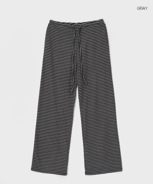BLACKUP（ブラックアップ）の「[MADE] キリッド起毛ストライプバンディングパンツ（スウェットパンツ・レディース・グレー/ブラウン/ブラック・ONESIZE）」の14枚目の写真