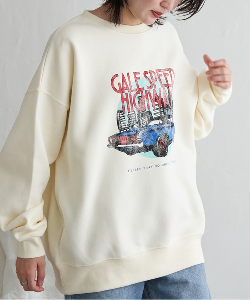 VENCEEXCHANGE（ヴァンスエクスチェンジ）の「レトロカープリントスウェット（スウェット・レディース・グレー系その他/アイボリー/チャコール/ネイビー・FREE）」の10枚目の写真