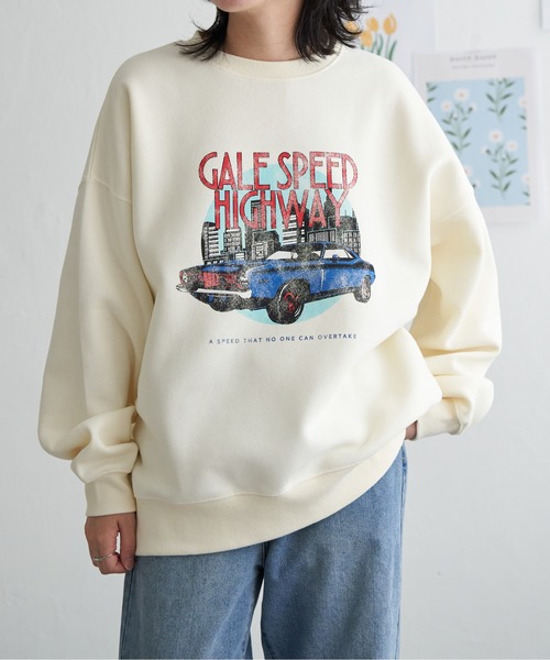 VENCEEXCHANGE（ヴァンスエクスチェンジ）の「レトロカープリントスウェット（スウェット・レディース・グレー系その他/アイボリー/チャコール/ネイビー・FREE）」の17枚目の写真