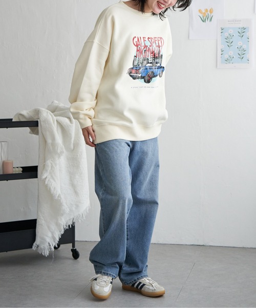 VENCEEXCHANGE（ヴァンスエクスチェンジ）の「レトロカープリントスウェット（スウェット・レディース・グレー系その他/アイボリー/チャコール/ネイビー・FREE）」の11枚目の写真