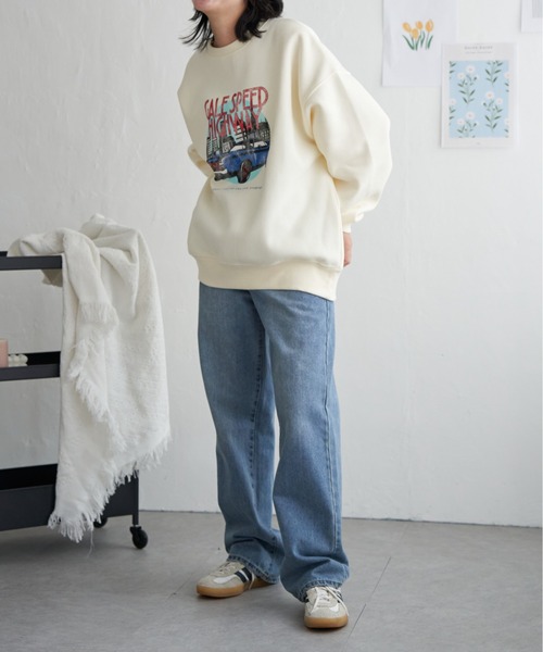 VENCEEXCHANGE（ヴァンスエクスチェンジ）の「レトロカープリントスウェット（スウェット・レディース・グレー系その他/アイボリー/チャコール/ネイビー・FREE）」の15枚目の写真