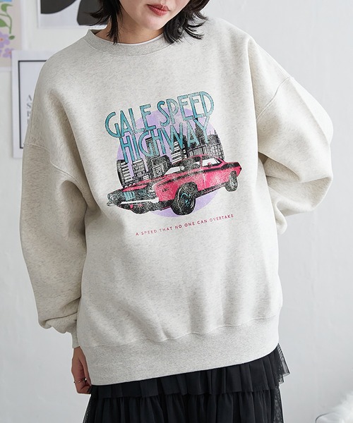 VENCEEXCHANGE（ヴァンスエクスチェンジ）の「レトロカープリントスウェット（スウェット・レディース・グレー系その他/アイボリー/チャコール/ネイビー・FREE）」の19枚目の写真