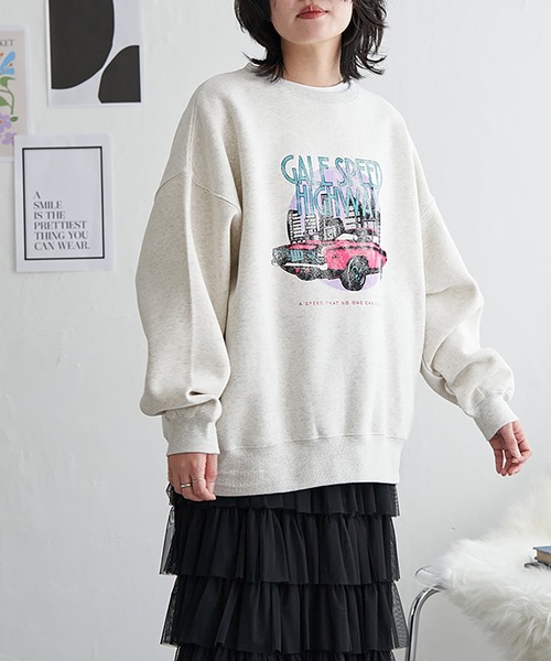 VENCEEXCHANGE（ヴァンスエクスチェンジ）の「レトロカープリントスウェット（スウェット・レディース・グレー系その他/アイボリー/チャコール/ネイビー・FREE）」の22枚目の写真