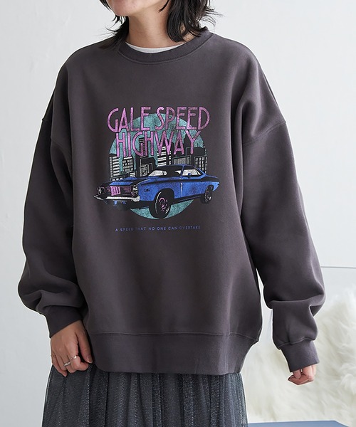 VENCEEXCHANGE（ヴァンスエクスチェンジ）の「レトロカープリントスウェット（スウェット・レディース・グレー系その他/アイボリー/チャコール/ネイビー・FREE）」の8枚目の写真