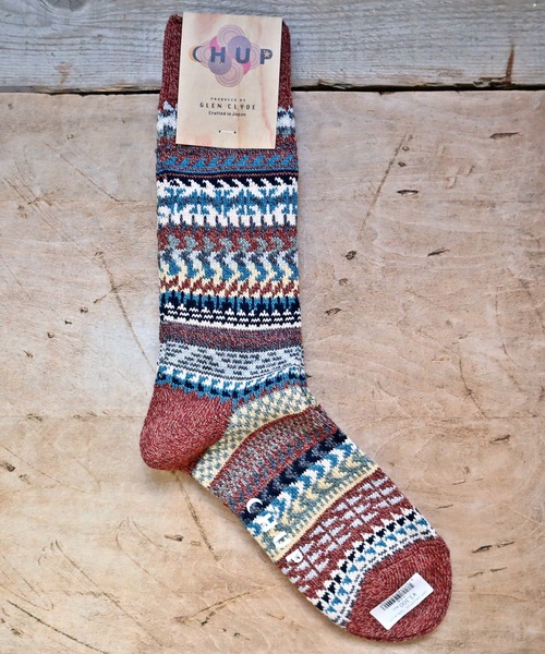 CHUP（チュプ）の「CHUP(チュプ) "DRY VALLEY(ドライバレー)" ソックス　数量限定生産（ソックス/靴下・レディース・ライトブラウン/ネイビー/レンガ/ターコイズブルー・MEDIUM/SMALL）」の4枚目の写真