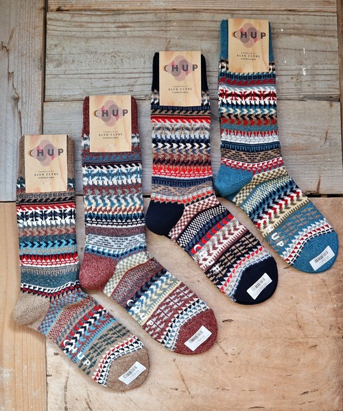 CHUP（チュプ）の「CHUP(チュプ) "DRY VALLEY(ドライバレー)" ソックス　数量限定生産（ソックス/靴下・レディース・ライトブラウン/ネイビー/レンガ/ターコイズブルー・MEDIUM/SMALL）」の5枚目の写真