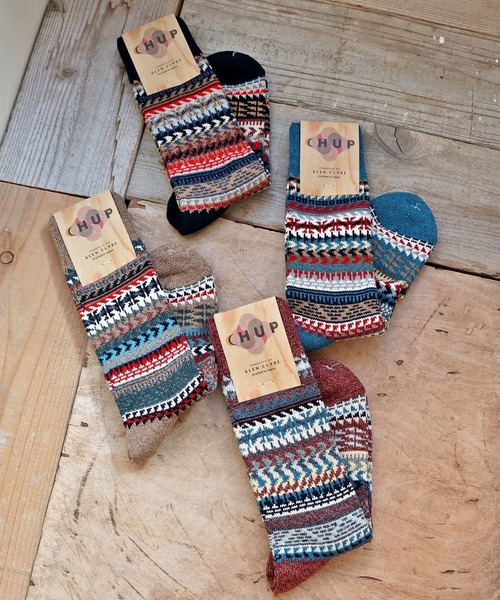 CHUP（チュプ）の「CHUP(チュプ) "DRY VALLEY(ドライバレー)" ソックス　数量限定生産（ソックス/靴下・レディース・ライトブラウン/ネイビー/レンガ/ターコイズブルー・MEDIUM/SMALL）」の8枚目の写真