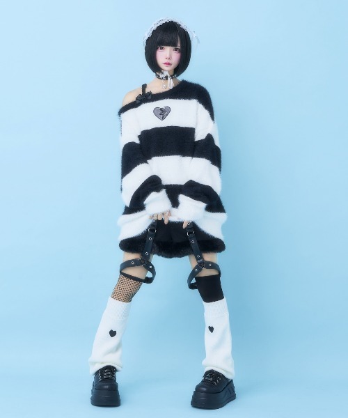 もけもけボーダーニット Hauls はうるず はうき Hauls（ハウルズ）の「もけもけボーダーニット（ニット/セーター