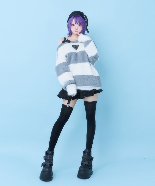 Hauls（ハウルズ）の「もけもけボーダーニット（ニット/セーター
