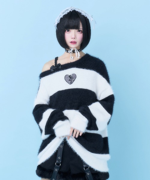 もけもけボーダーニット Hauls はうるず はうき Hauls（ハウルズ）の「もけもけボーダーニット（ニット/セーター