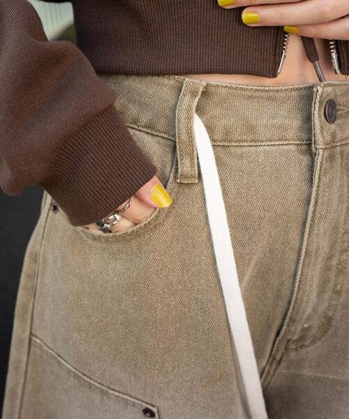 WEGO（ウィゴー）の「WEGO/ウエストドロストダブルニーバギーハーフパンツ（デニムパンツ・レディース・ブラック/コバルトブルー/ベージュ系その他・SMALL/MEDIUM）」の8枚目の写真