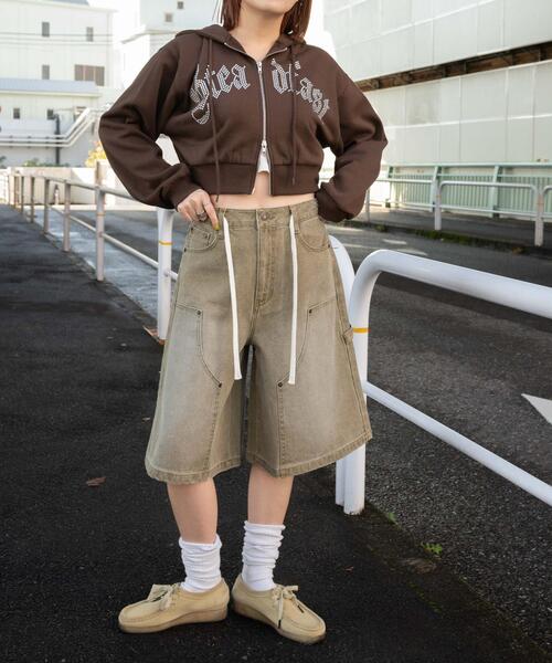 WEGO（ウィゴー）の「WEGO/ウエストドロストダブルニーバギーハーフパンツ（デニムパンツ・レディース・ブラック/コバルトブルー/ベージュ系その他・SMALL/MEDIUM）」の18枚目の写真