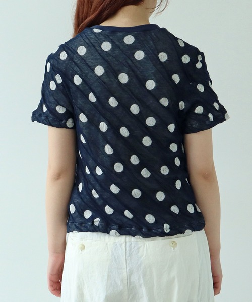 bulle de savon - 新品 bulle de savon ビュルデサボン　パッチワーク　カットソー セール】○Dot 接結ジャカード プルオーバー（Tシャツ