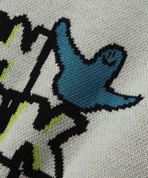 Mark Gonzales（マーク・ゴンザレス）の「【Mark Gonzales/マーク ゴンザレス】アートワークデザイン ジャガードニット クルーネック（ニット/セーター・メンズ・ネイビー系2/ブラック系4/アイボリー系3/アイボリー系2/ブラック系2/アイボリー系4/ネイビー系1/アイボリー系1/ブラック系3/ブラック系1/ダークグリーン系2/ダークグリーン系1・M/XL/L）」の15枚目の写真