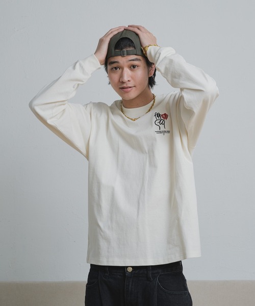 kaoyorinakami(カオヨリナカミ)の「Peace long tee / ピースロンT(Tシャツ/カットソー・メンズ・ホワイト/ブラック/グレー・X-LARGE/LARGE/MEDIUM/SMALL)」の4枚目の写真