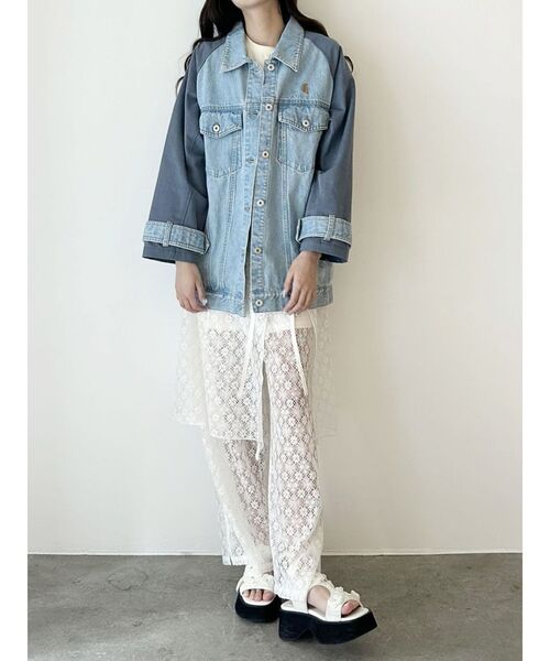 CALNAMUR カルナムール ブルゾン セール】DOKING OVER DENIM BLOUSON／ドッキングオーバーデニム
