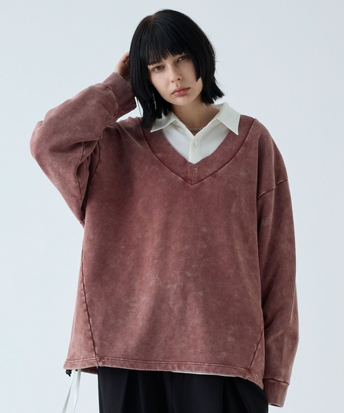 VELNUS(ベルナス)の「【VELNUS】Vintage Make Heavyweight V-Neck Sweat/ヴィンテージメイクヘビーウェイトVネックスウェット(スウェット・メンズ・ブルー/チャコールグレー/ワインレッド/ブラウン・S/L/M)」の4枚目の写真