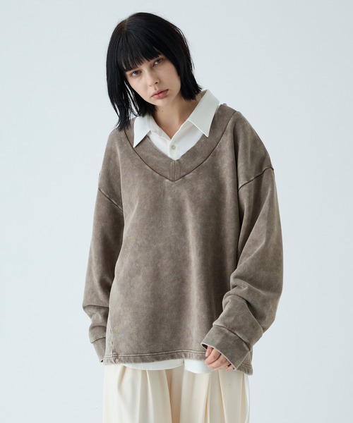 VELNUS】Vintage Make Heavyweight V-Neck Sweat/ヴィンテージ