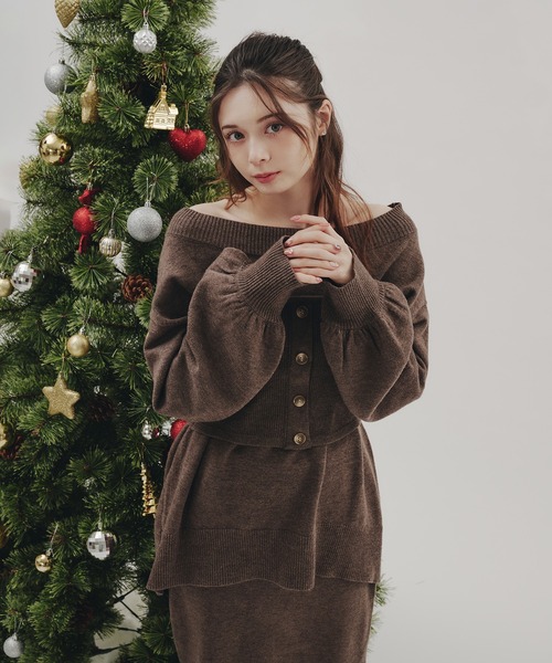 fupel（フぺル）の「bustier melange rib knit tops / ビスチェ付きメランジリブニットトップス(setup対応可)（ニット/セーター・レディース・チャコールグレー/ブラウン系その他・FREE）」の10枚目の写真