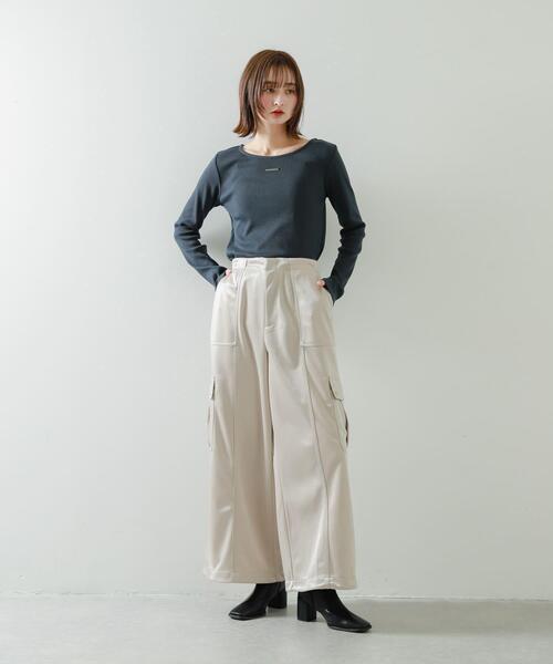 SENSE OF PLACE by URBAN RESEARCH（センスオブプレイスバイアーバンリサーチ）の「シャイニーカットカーゴパンツ（その他パンツ・レディース・カーキ/ライトベージュ/ネイビー・MEDIUM/SMALL）」の7枚目の写真