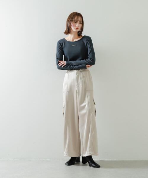 SENSE OF PLACE by URBAN RESEARCH（センスオブプレイスバイアーバンリサーチ）の「シャイニーカットカーゴパンツ（その他パンツ・レディース・カーキ/ライトベージュ/ネイビー・MEDIUM/SMALL）」の8枚目の写真